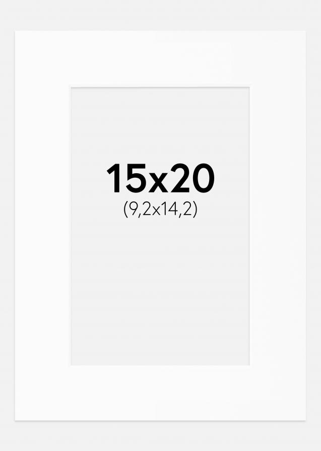 Passepartout Valkoinen Standard (Valkoinen keskus) 15x20 cm (9,2x14,2)