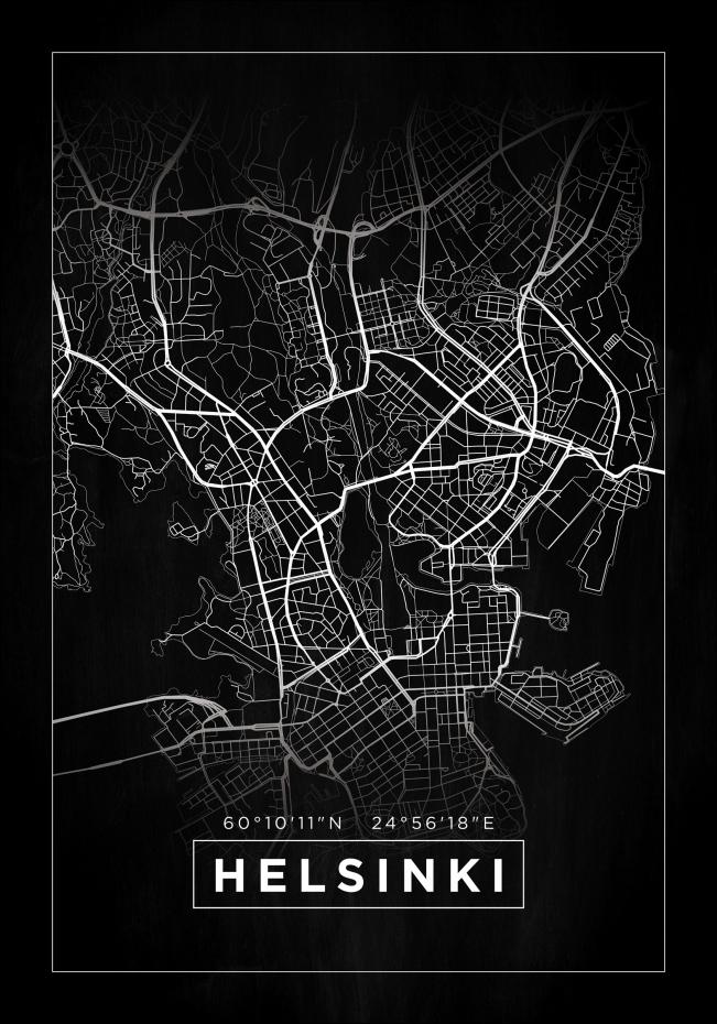 Kartta - Helsinki - Musta Juliste