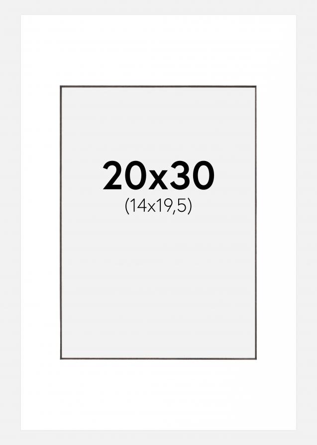 Paspatuuri Valkoinen (Musta keskus) 20x30 cm (14x19,5 cm)
