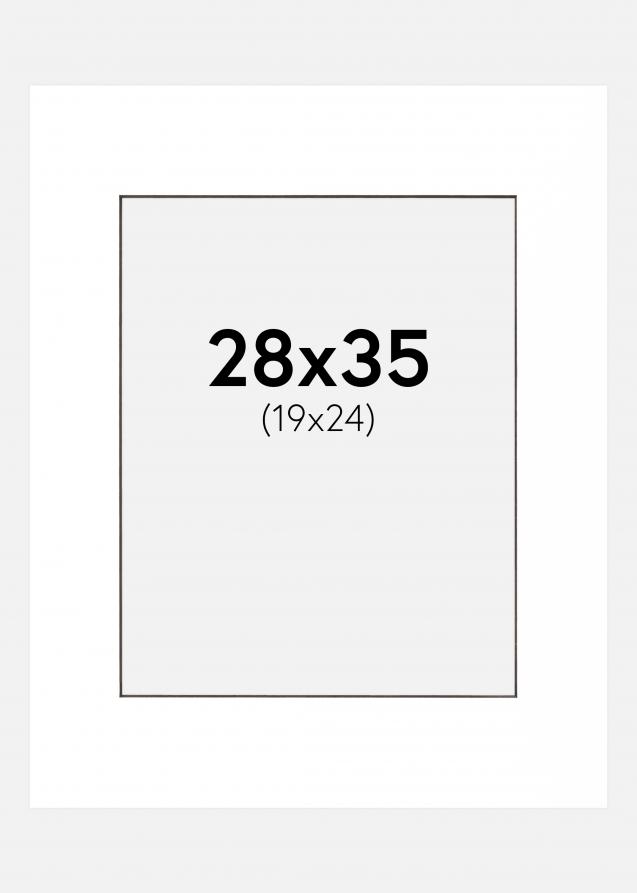 Paspatuuri Valkoinen (Musta keskus) 28x35 cm (19x24 cm)