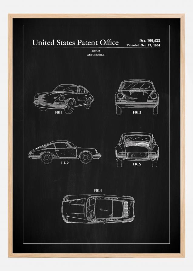 Patent Print - Porsche 911 Carrera - Black Juliste