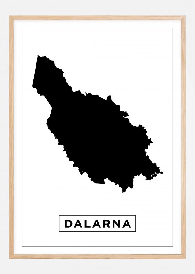 Kartta - Dalarna - Valkoinen Juliste
