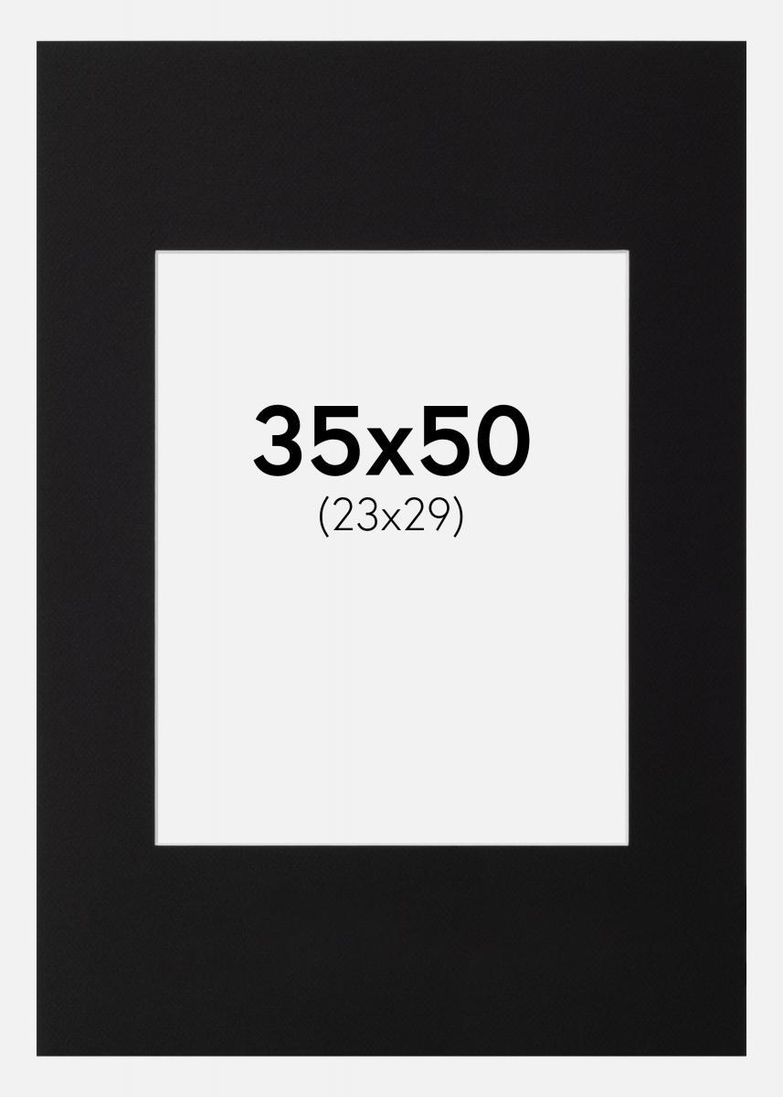 Paspatuuri Musta (Valkoinen keskus) 35x50 cm (23x29)