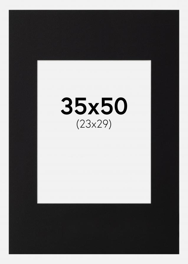 Paspatuuri Musta Standard (Valkoinen keskus) 35x50 cm (23x29)