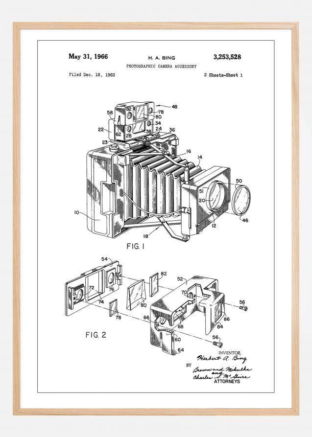 Patent Print - Photographic Camera - White Juliste
