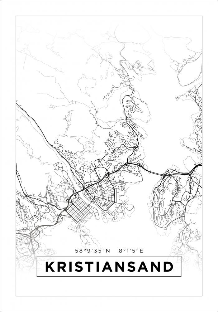 Karrta - Kristiansand - Valkoinen Juliste