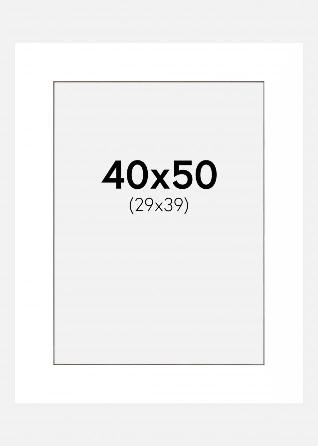 Paspatuuri Valkoinen (Musta keskus) 40x50 cm (29x39 cm)