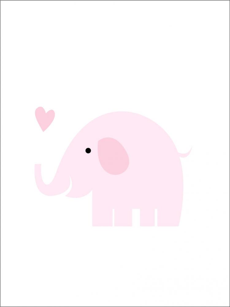 Elefant Solo - Ruusunvaaleanpunainen Juliste