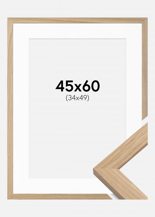 Kehys Oak Wood 45x60 cm - Passepartout Valkoinen 35x50 cm