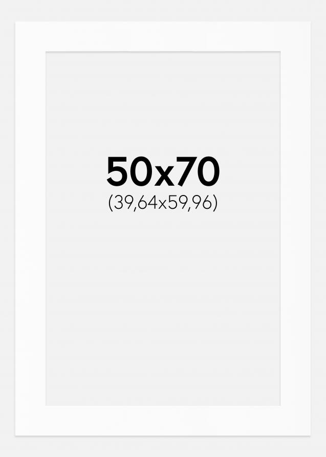 Passepartout Valkoinen Standard (Valkoinen keskus) 50x70 cm (39,64x59,96)