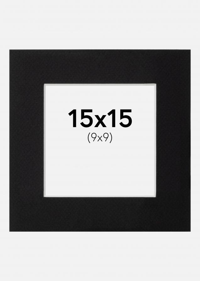 Paspatuuri Musta Standard (Valkoinen Keskus) 15x15 cm (9x9)