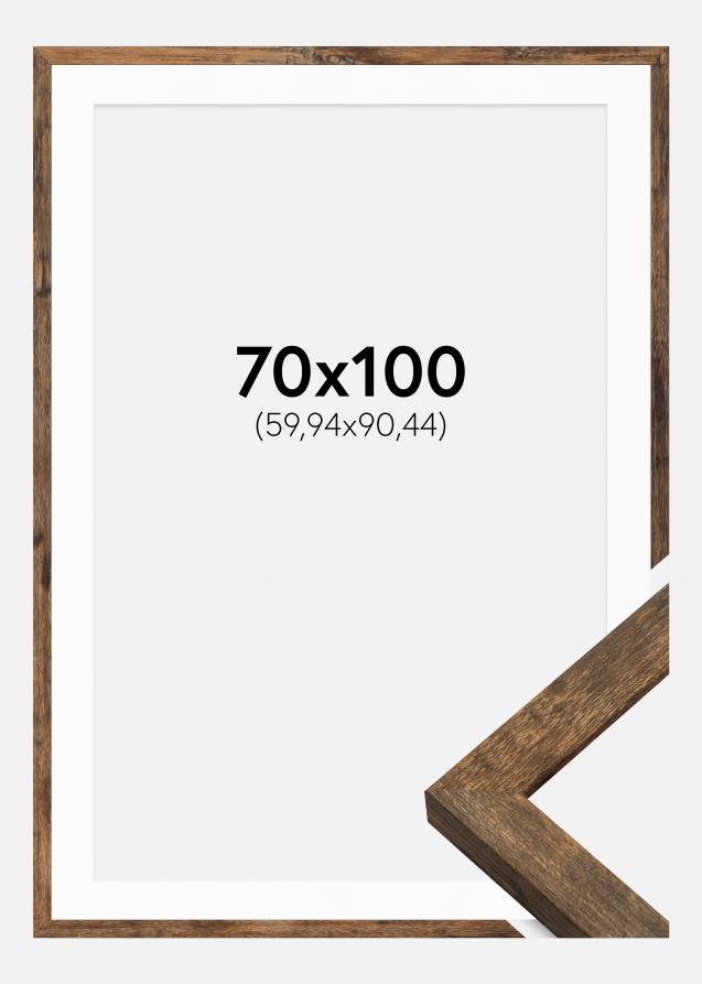 Kehys Fiorito Washed Oak 70x100 cm - Passepartout Valkoinen 24x36 tuumaa