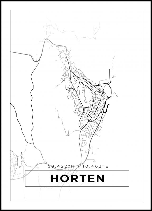 Kartta - Horten - Valkoinen Juliste