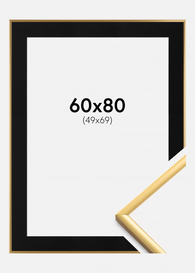 Kehys New Lifestyle Shiny Gold 60x80 cm - Passepartout Musta 50x70 cm