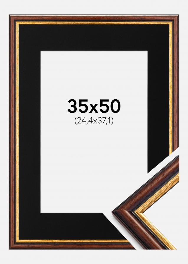 Kehys Siljan Ruskea 35x50 cm - Paspatuuri Musta 10x15 tuumaa