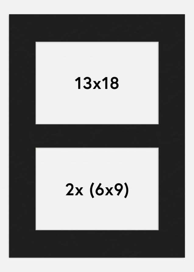 Paspatuuri Musta 13x18 cm - Kollaasi 2 kuvalle (6x9 cm)