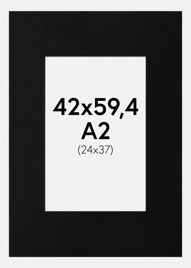 Paspatuuri Musta Standard (Valkoinen Keskus) A2 42x59,4 cm (24x37)