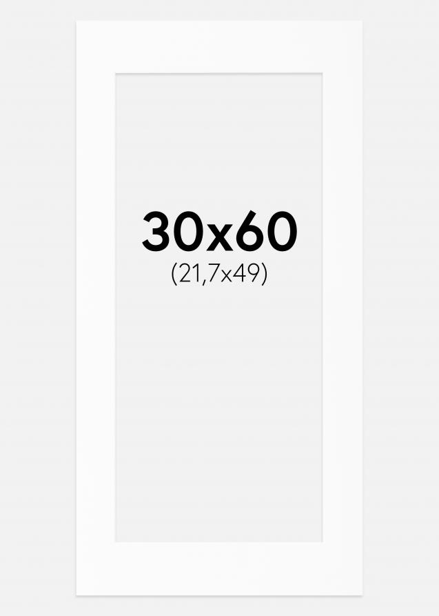 Passepartout Valkoinen Standard (Valkoinen keskus) 30x60 cm (21,7x49)
