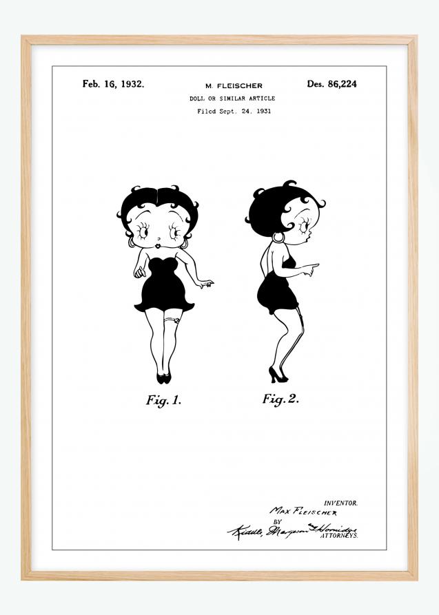 Patentti Piirustus - Betty Boop Juliste