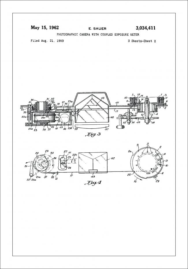 Patenttipiirustus - Kamera II - Juliste