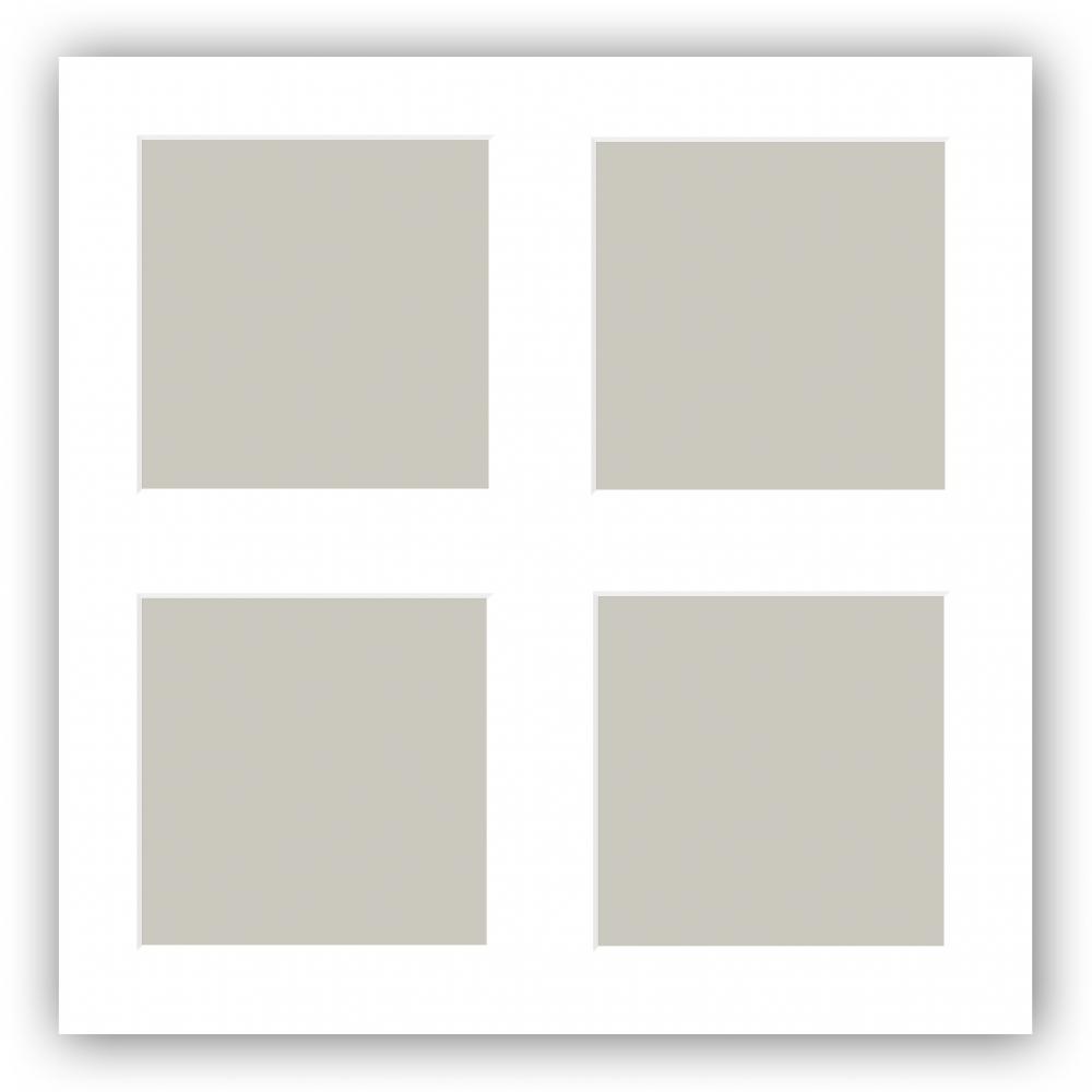 Paspatuuri Valkoinen 30x30 cm - Kollaasi 4 kuvalle (11x11 cm)