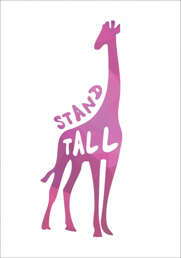 Giraffe stand tall - Vaaleanpunainen Juliste