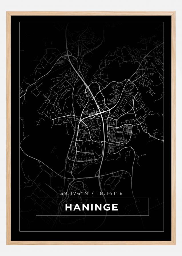Kartta - Haninge - Musta Juliste