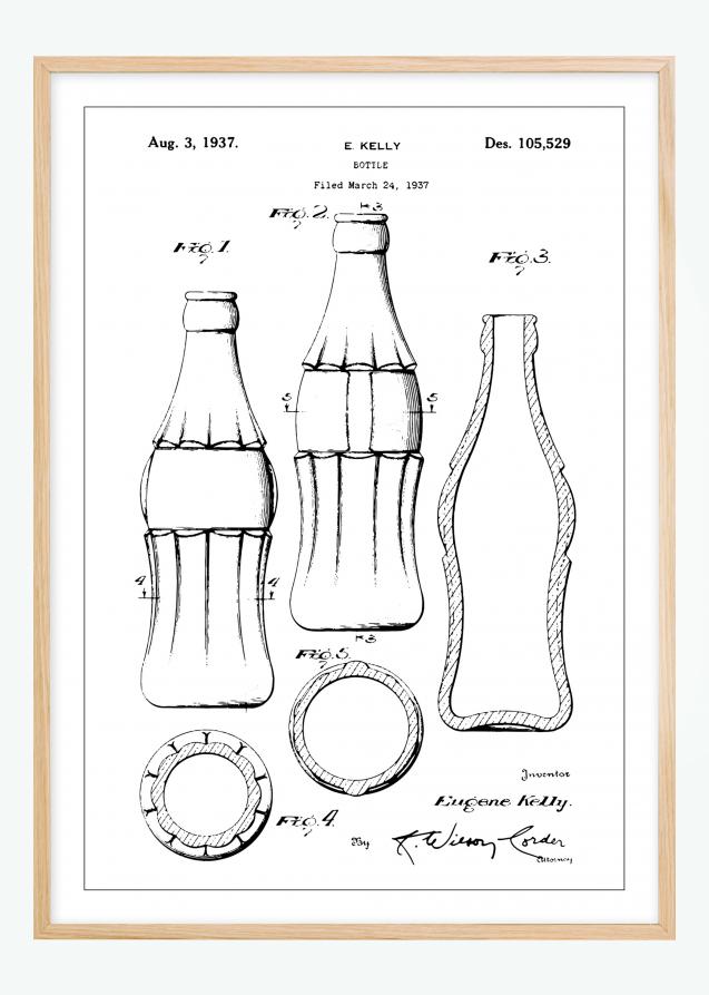 Patentti Piirustus - Coca Cola Pullo Juliste