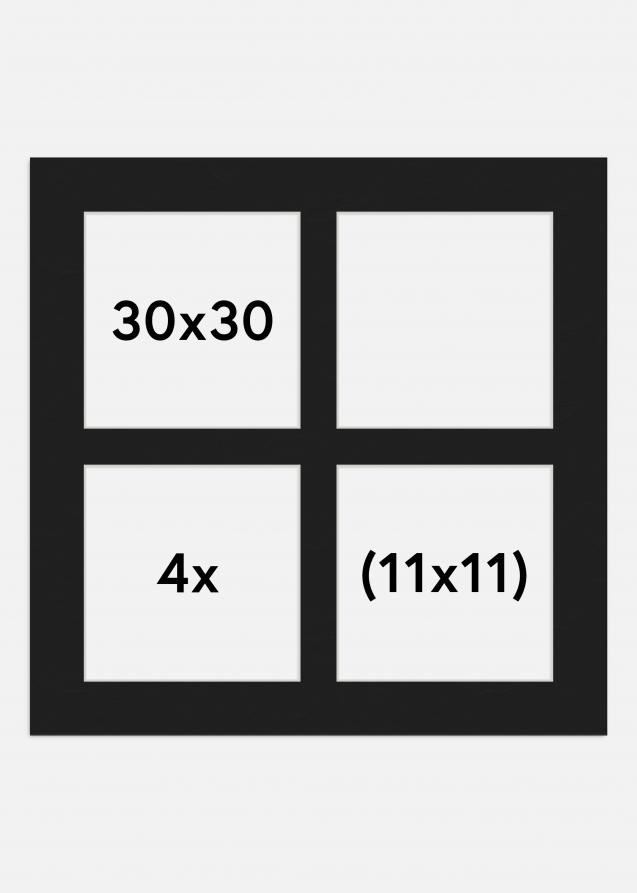 Paspatuuri Musta 30x30 cm - Kollaasi 4 kuvalle (11x11 cm)