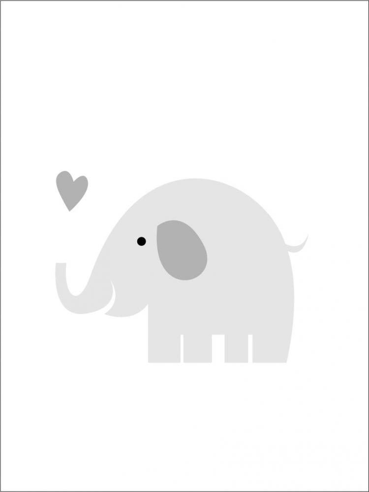 Elefant Solo - Haaleanharmaa Juliste