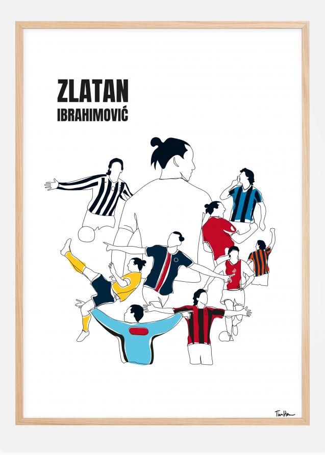 History Of Zlatan With Name And-Colours Juliste