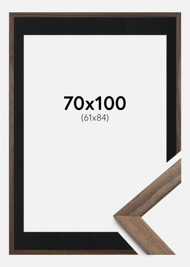 Kehys Stilren Saksanpähkinä 70x100 cm - Paspatuuri Musta 62x85 cm