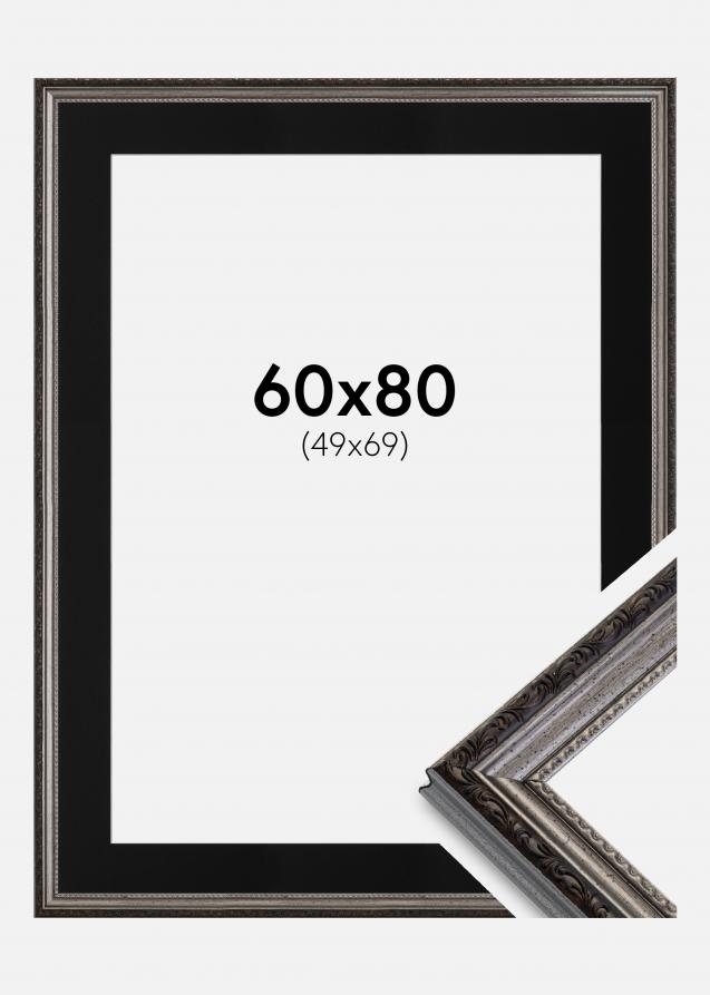 Kehys Abisko Hopea 60x80 cm - Paspatuuri Musta 50x70 cm