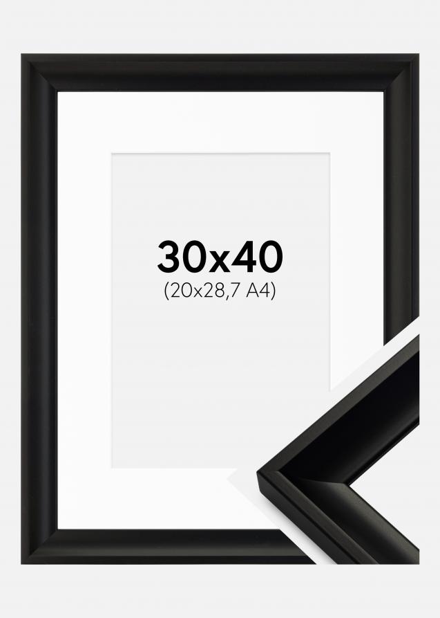 Kehys Öjaren Musta 30x40 cm - Passepartout Valkoinen 21x29,7 cm (A4)