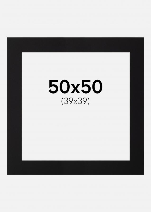 Paspatuuri Musta Standard (Valkoinen keskus) 50x50 cm (39x39)