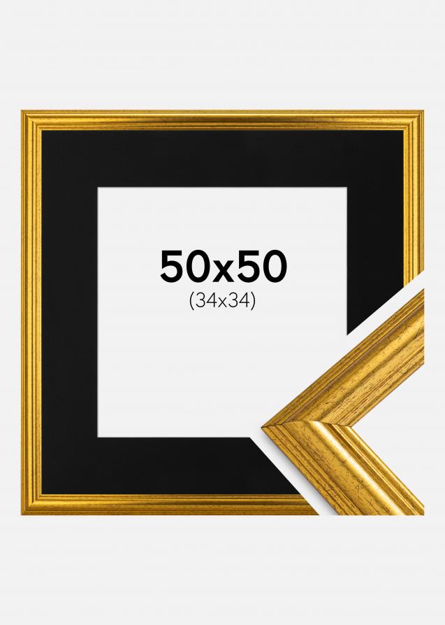 Kehys Västkusten Kulta 50x50 cm - Paspatuuri Musta 35x35 cm