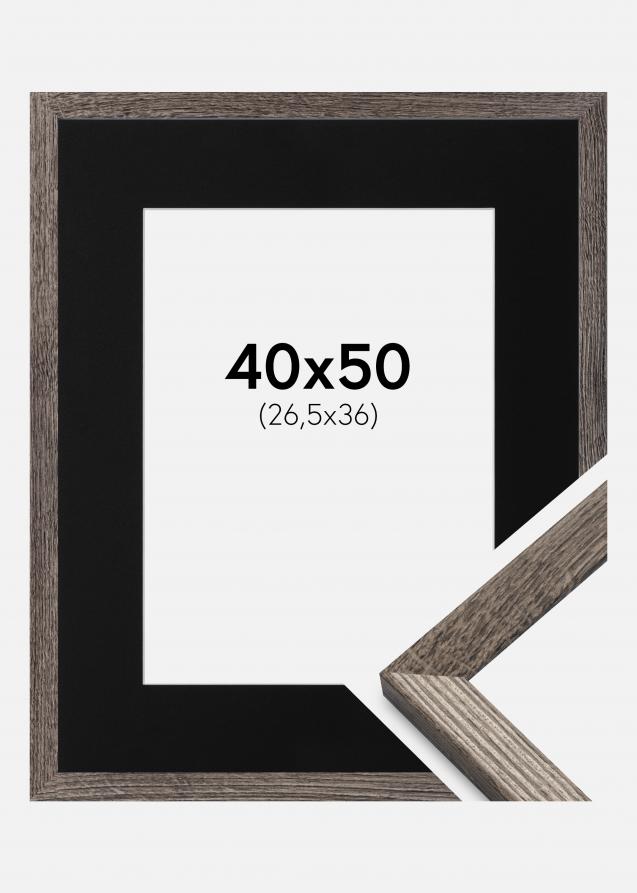 Kehys Fiorito Saksanpähkinä 40x50 cm - Paspatuuri Musta 27,5x37 cm