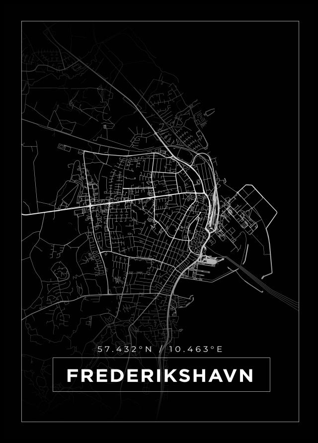 Kartta - Frederikshavn - Musta Juliste