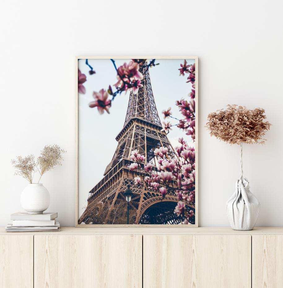 Eiffel Tower Blossoms Juliste