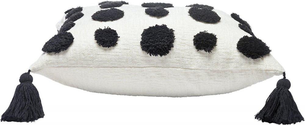 Tyynynpllinen Pom - Musta/valkoinen 45x45 cm