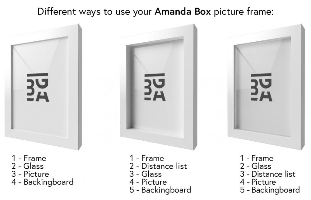 Kehys Amanda Box Valkoinen 10x13 cm