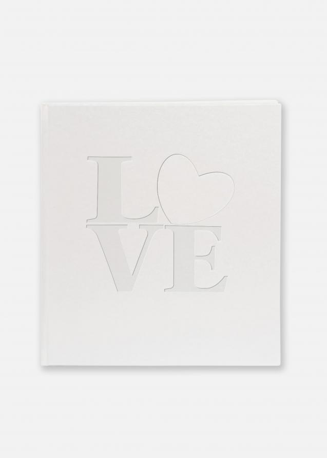 White Love Vieraskirja - 23x25 cm (176 Valkoista sivua / 88 lehteä)