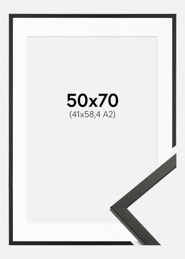 Kehys Galant Musta 50x70 cm - Passepartout Valkoinen 42x59,4 cm (A2)