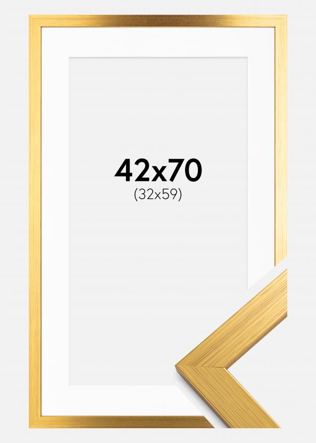 Kehys Gold Wood 42x70 cm - Passepartout Valkoinen 33x60 cm