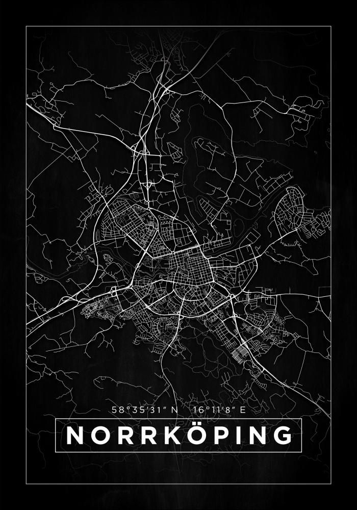 Kartta - Norrkping - Musta Juliste