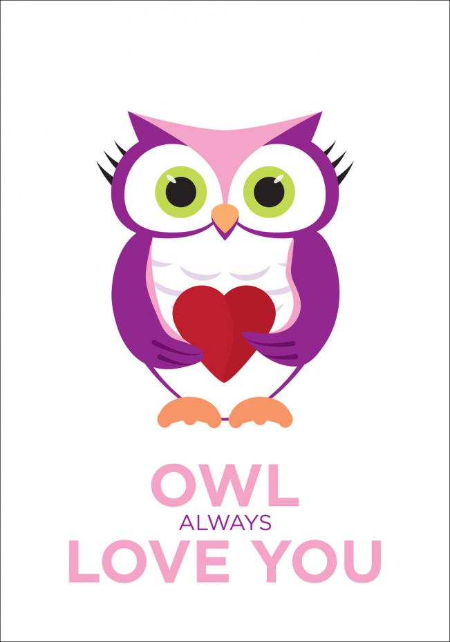 Owl Always Love you - Vaaleanpunainen-Liila