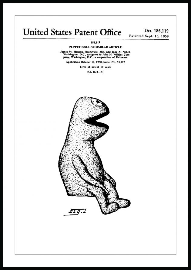 Patentti Piirustus - Kermit I Juliste