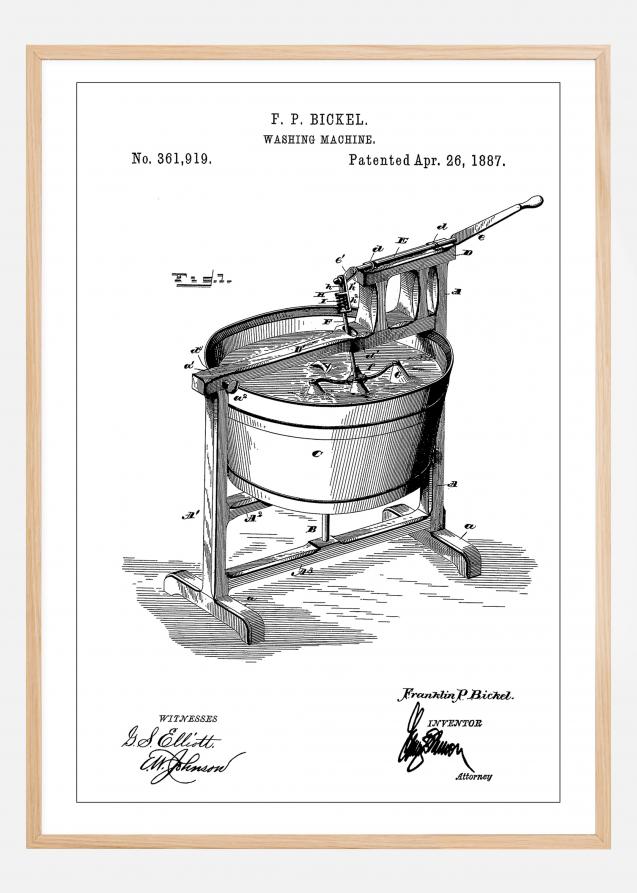 Patent Print - Washing Machine - White Juliste