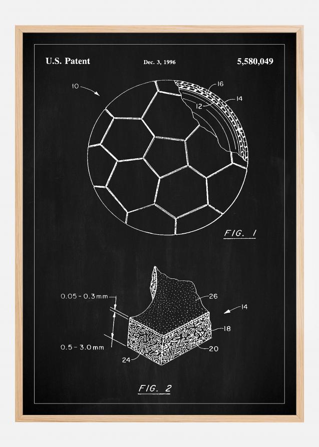 Patent Print - Football - Black Juliste