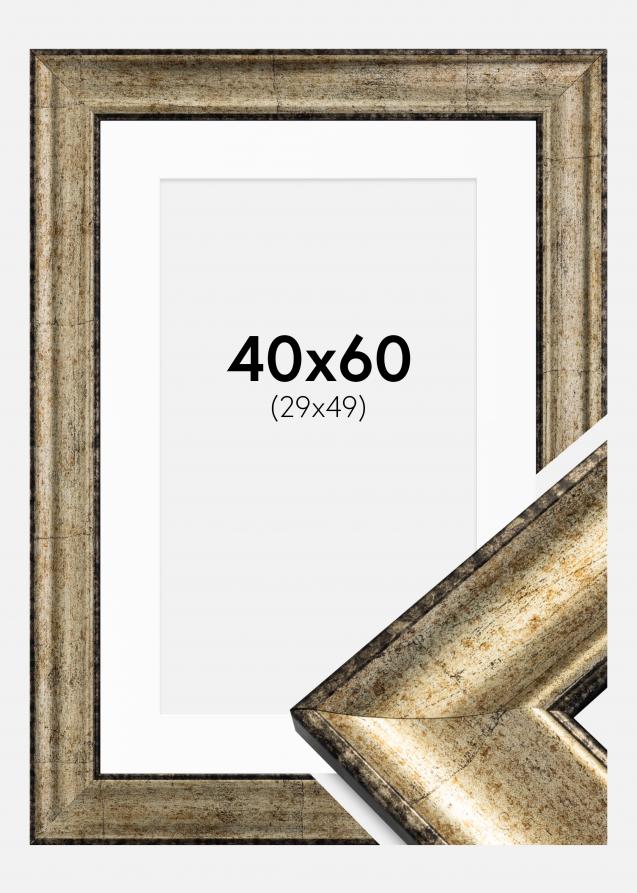 Kehys Saltsjöbaden Antiikin kulta 40x60 cm - Passepartout Valkoinen 30x50 cm